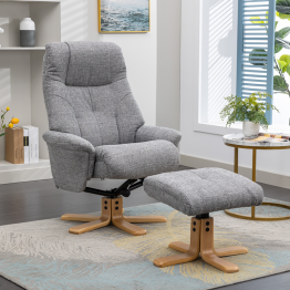 Dubai Recliner Chair & Footstool in Lisbon Rock